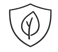 Shield logo with leaf symbol in the middle to represent gutter guards